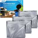 Camco Toilet Waste Bags - Durable Double Bag Design is Leak-Proof - Inner Bag Gels Any Liquid - Great for Camping, Hiking and Hunting and More - 3 Pack (41547)