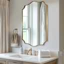 ANDY STAR Gold Vanity Mirror, 22x30 Inch Brushed Gold Mirror for Bathroom, Unique Rectangle Mirror in Rust-Proof Stainless Steel 1" Frame, Ideal for Bathroom, Powder Room, Mantel