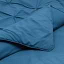 Amazon Basics Soft King Size Comforter Set, All-Season Down-Alternative 3-Piece Bedding Set, Pinch Pleat Design with Piped Edges, Dark Teal