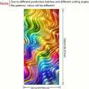 Colorful Wavy Stained Glass Window Film Window Privacy Film Stained Decals Static Cling Sun Blocking Decor for Home Office Windows Doors Glass Partitions 17.7x39.3 inch