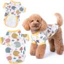 Pippo's Shop 2 Pack Dog Shirt Premium Peru CottonFashionable and Cute, Pet Apparel Lightweight Stretch Puppy Cool Soft T-Shirt Smooth Breathable Clothes (Pawberry+Hedgehog Paws, Medium)