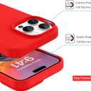 DOMAVER Case for iPhone 16 Pro 6.3'' Case Smooth Liquid Silicone Soft Gel Rubber Microfiber Lining Cushion Cover Shockproof Protective Phone Cases Compatible with iPhone 16 Pro - Red