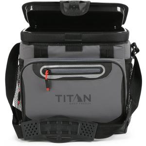 Titan Deep Freeze Coolers - Zipperless Hardbody Cooler - Deep Freeze Insulation, HardBody Liner, and SmartShelf (Sharkskin Gray)