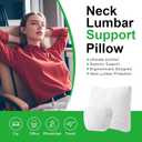 Car Headrest and Lumbar Support Pillow Set,1 Piece, Neck & Back Support for Driver/Passenger Seat, Comfortable & Breathable, Relieves Neck & Back Pain, Ideal for Long Drives-White