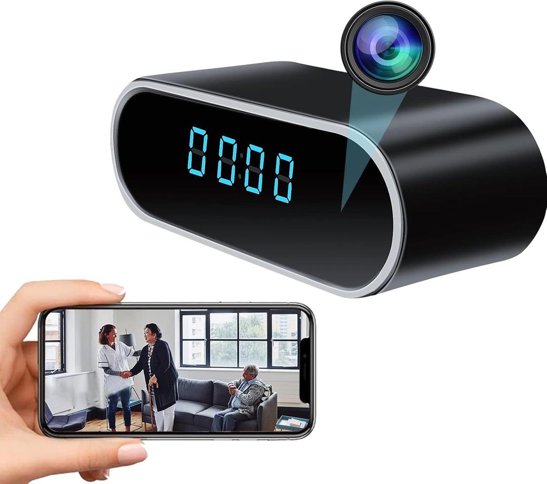 Hidden Camera Clock HD 1080P WiFi Camera Wireless Spy Camera Night Vision Surveillance Security Nanny Cam