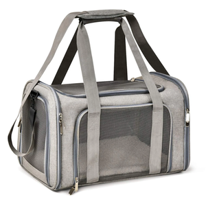 Henkelion Large Dog Cat Carriers Puppies Up To 25Lbs, Big Dog Carrier Soft Sided, Collapsible Travel Puppy Carrier - Large - Grey