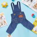 choyaxo Dog Clothes Denim Overalls Pet Strap Pants for Small Puppy Cat Pets Jean Jacket Sling Jumpsuit Dog Apparel & Accessories (Blue, Medium)