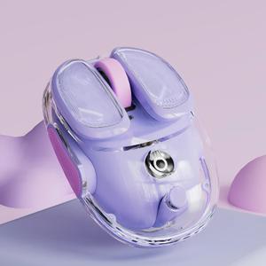 SEUNKWANG EWEADN Q9 Wireless Clear Mouse Dual Mode Bluetooth & 2.4G USB Computer Mouse with RGB Lighting, Silent Clicks, Multi-Device Compatibility for Laptop, PC, MacBook, iPad Cute Mouse-Purple