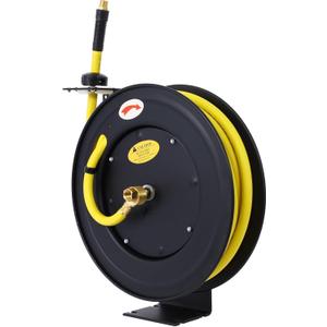 Heavy Duty Steel Retrtable Air Hose Reel - Auto Rewind, 1/2 x 50 Ft