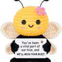 Farewell Gifts for Coworkers, Coworker Leaving Gifts for Women, Coworker Going Away Goodbye Presents for Boss Friends Employees, Retirement Gift for Women - Crochet Bee Affirmation Support Desk Decor