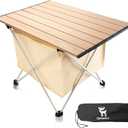 Portable Camping Table Folding Beach Table Ultralight Aluminum Camp Table with Storage Bag for Beach Hiking Backpacking Fishing Picnic (Medium)