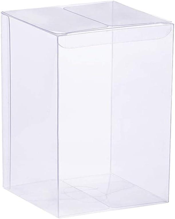 Plastic Retail Boxes 14x8x5inch Gift Box with Protecting Film for Candy, Cookies, Christmas, Wedding, Party Wrapping Clear Pack of 3
