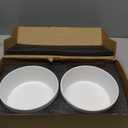 Elevated Dog Bowls, Ceramic Raised Dog Bowl Set with Anti-Slip and Non-Tip Metal Stand, 2 Pack Pet Food and Water Feeding Bowls for Small and Medium Dogs (Black,3.6 Cups)