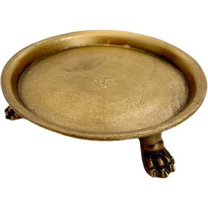 Hapton House 100% Solid Brass Clawfoot Candle Dish - Pedestal Dish - Candle Holder - Jewelry Holder - Perfect for Wax Candles, Rings, and Trinkets