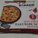 Bakken- Swiss Non-Stick Pizza Pan with Holes - 13-Inch Perforated Pizza Crisper Carbon Steel Pizza Pan - 2 Round Pizza Trays - PFOA PFOS and PTFE Free (Black)