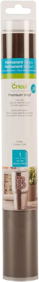 Cricut Premium Permanent Vinyl Glossy Coffee for Air 2 Machine (4ft Roll (12'x48'))
