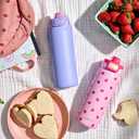 Ello Pop & Fill 18oz Stainless Steel Kids Water Bottle with Quick Fill Lid | Vacuum Insulated BPA Free Bottle with Leak Proof Straw and Chug Lid, Dishwasher Safe, Gift For Kids Teens, Lavender Fields
