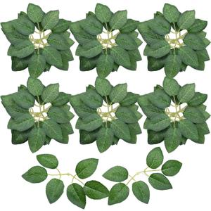 Woohome Bulk Rose Leaves 250 PCS Artificial Green Leaves Artificial Fake Leaves for DIY Wedding Bouquets Party Decorations Rose Vine Wreath Garlands Supplies
