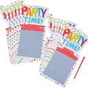 Fun Express Birthday Magic Screens - Stationery Set for Creative Fun at Parties and Celebrations, Toy Birthday Gift - Toddlers Drawing Tablet for Kids - 12 Pieces