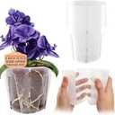 Bluepro 5 Inch Side-Open Orchid Pots 12 Pack, Clear Plastic Nursery Planters with Detachable Side Walls for Easy Repotting, Breathable Slotted Flower Pots with Drainage for Root Health