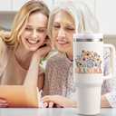 Lifecapido Gifts for Grandma, 40oz Tumbler with Handle, Grandma Christmas Birthday Mothers Day Gifts for Grandmother Grammy Nana Mimi, Creamy