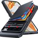 CENMASO for Google Pixel 9 Pro Case/Pixel 9 Case with Card Holder (4 Cards) & Sliding Camera Cover & KickstandRFID Blocking Full-Body Shockproof Wallet Phone Case for Pixel 9/9 Pro-Black