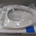 Toilet Seat Elongated, Slow Close Hinges, Four Non-Slip Bumpers, Easy to Install and Clean, Durable Plastic, White Two Sets of Mounting Parts Included