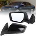 Left Driver Side Mirror Compatible With 2014 2015 2016 2017 2018 2019 Chevy Impala With Manual Folding Power Glass Black Replace#22936946(3Pins)