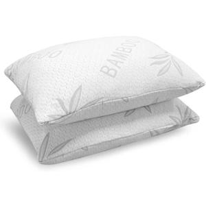 JJDANFILL Rayon Derived from Bamboo Pillow King Size Set of 2 - Machine Washable Bed Pillows for Sleeping for Back, Stomach, Side Sleeper - Firm Shredded Memory Foam Pillows 20 * 36in