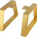 6 Inch Trapezoid Table Legs Gold, DIY Furniture Metal Legs for Coffee Table, Bench Stool Cabinet Furniture Feet - Set of 2