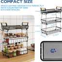 ANTOPY 3 Tier Fruit Basket with 2 Banana Hangers, Countertop Fruit Vegetable Basket Bowl for Kitchen Counter Metal Mesh Basket Fruits Stand Produce Holder Organizer for Onion Potato Bread Snack Veggie