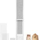 Cat Door for Sliding Glass Door, Patio Pet Door Insert for Sliding Door, Height Adjustable from 44" to 84", 12 x 8 inches