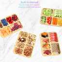 Charcuterie Board with Clear Lid and Handle,6 Compartments Bamboo Charcuterie Boxes for Picnics & Entertaining,Travel Portable Cheese Board Cutting Boards Perfect for Snacks& Fruit (White)