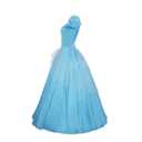 Womens Deluxe Blue Princess Dress Halloween Fancy Ball Party Gown Costume (Blue, Medium)