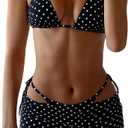Women's Bikini with Shorts Halter Sexy Modest Tummy Swimsuit Bathing Suit Athletic Comfort Holiday Vacation Outfits (Black, M)