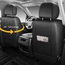 Custom Napa Leather Seat Covers for Chevy Silverado & GMC Sierra Crew Cab, 46-Split Flat Rear Bench Design, Compatible with 2019-2026 1500 and 2020-2026 2500HD 3500HD(Full Set, Black)