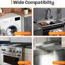 Stainless Steel Stove Gap Covers,Stove Gap Filler, Range Trim Kit, Stove Gap Guards, Heat Resistant and Easy to Clean, Easy retractable Length 13.8" to 27.5", Width 0.79",Black(2PCS)