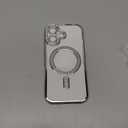 for iPhone 17 Case Magnetic, [Compatible with MagSafe] Women Cute Clear Glitter Bling Diamond Rhinestone Sparkly Case Camera Lens Protectors Plating Cover, Silver