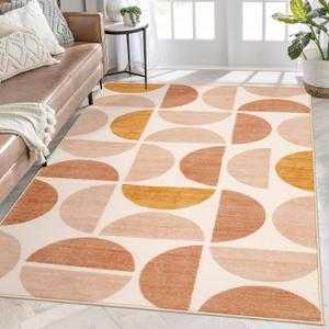 Lahome Boho Rugs 5x7, Ultra-Thin Washable Rugs for Living Room, Non-Slip Foldable Nursery Rug Non Shedding Soft Bedroom Rugs for Classroom Office Dining Room (5x7ft,Multi) (4'11" x 6'11" (Rectangular))