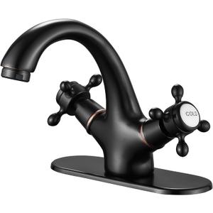 Bathroom Faucet Oil Rubbed Bronze GGStudy Bathroom Vanity Faucet Single Handle One Hole Bathroom Sink Faucet Basin with Cover Plate