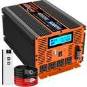 4000 Watt Pure Sine Wave Power Inverter 12V DC to 110V 120V Converter for Family RV Off Grid Solar System Car with Type-C Ports 4 AC Power Outlets Dual USB Ports LCD Display and Remote Control