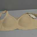 Vertvie Wireless Bras for Women No Underwire Supportive Mesh Crossover Bra Seamless Push Up Full Coverage Everyday Bralettes (X-Large, Semolina)