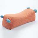 Buckwheat Hull Pillow, Firm Buckwheat Roll Pillow Neck Spine Support, Customizable Thickness Firmness, Cooling Buckwheat Hulls Pillow, As a Lumbar Support for Bed, Orange Red 16"x6"