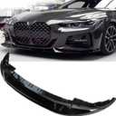 MUCO 3pcs Front Bumper Lip Spoiler Kit Compatible with BMW 4 Series G24 G26 420i 430i I4 M50 M Sport 4Doors G22 G23 M440i 20 21 22 23 24 Gloss Black Front Bumper Lip Spoiler Lip Lower Bumper Body