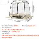 VEVOR Pop Up Sports Tent, 72" x72x76.8 Instant Weather Proof Clear Tent for 4–6 Persons, Portable Foldable Shelter with Removable Floor Mat & Top Cover, for Watching Sports Events, Camping, Fishing