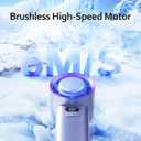 Rican Handheld Portable Hand Fan with Air Cooling Cooler High Speed Rechargeable Power Electric USB Personal Hand Held Turbo Small Mini Pocket for Outdoor Travel (Grey)