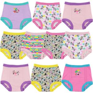 Disney Girls' Minnie Mouse Potty Training Pants 10-PK, Minnie Training, 3T