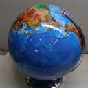 Interactive World Globe for Adults - Large 13 Inch Globe with Stand - Earth Globe with Illuminated Constellations Light Up at Night - Geographic Map for Kids - Educational Learning Gift - Compass to navigate it!