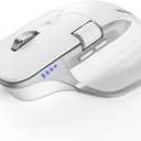 TECKNET Wireless Mouse, Bluetooth Mouse (BT5.0/5.0 & 2.4G) Rechargeable 4800 DPI Ergonomic Optical Mouse with 6 Adjustable, Quiet Clicks, USB A Receiver, 7 Buttons, Wide Compatibility - White