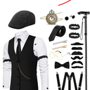 Charming 18PCS Roring 20's Custome Outfits Accessories for 1920s Gatsby Themed Party